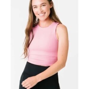 Zyia Active Womens Hi-neck Stronger Cropped Tank Top Size XL Pink